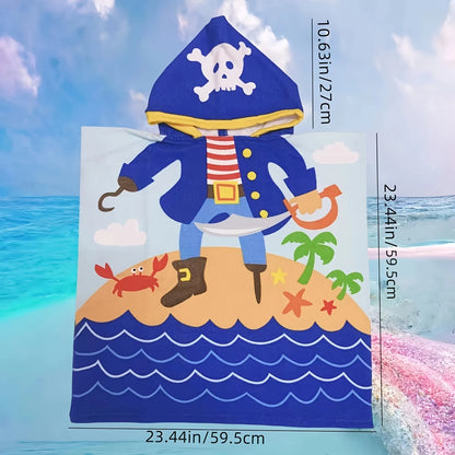 Luna Towel - Quick-Dry Cartoon Animal & Pirate Kids Hooded Poncho