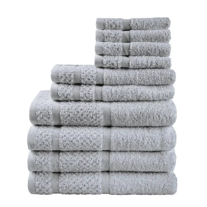 Luna Towel - Ultra-Durable Graphite Grey 10-Piece Luxury Towel Set