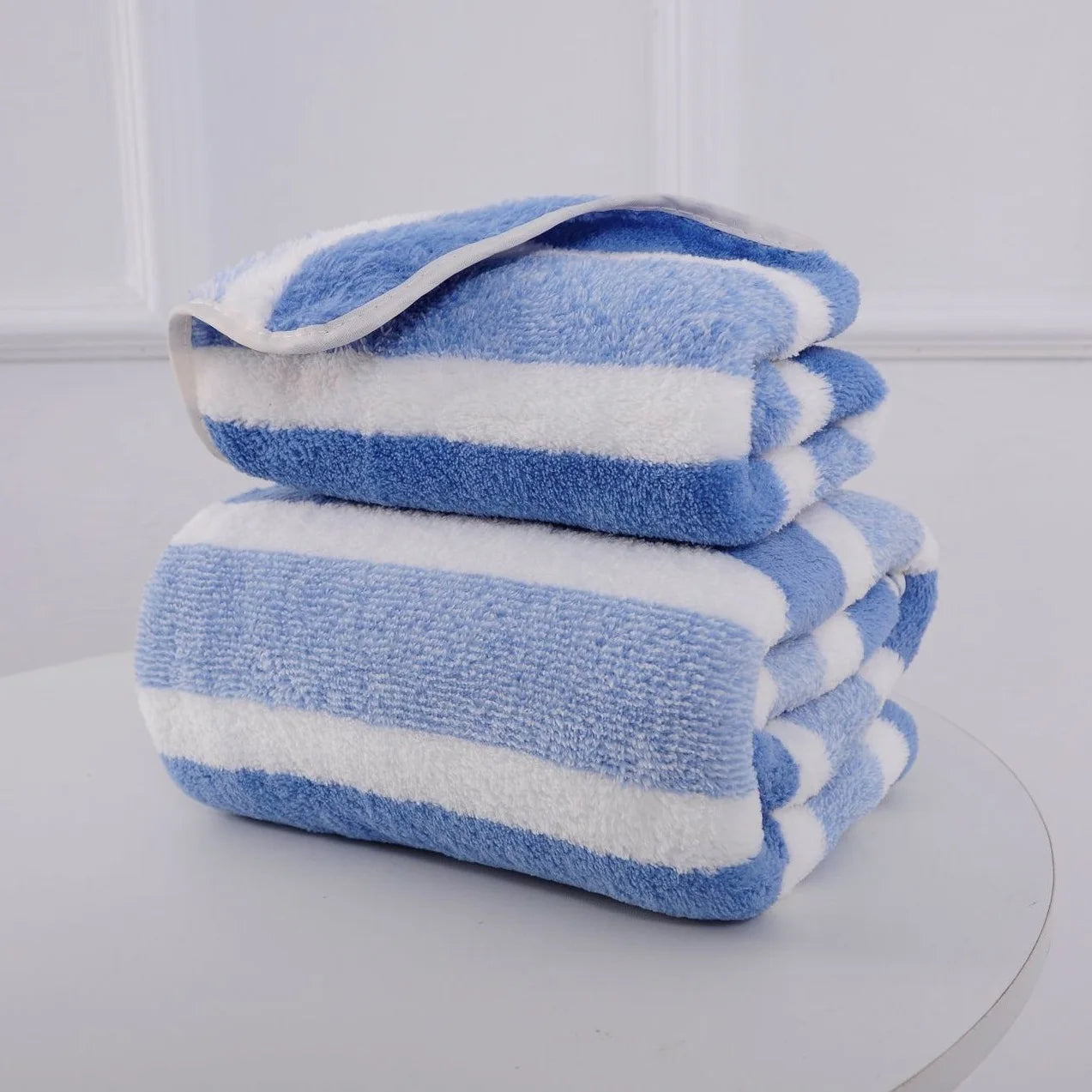 Luna Towel - Quick-Dry Classic Striped Face & Bath Towel Set