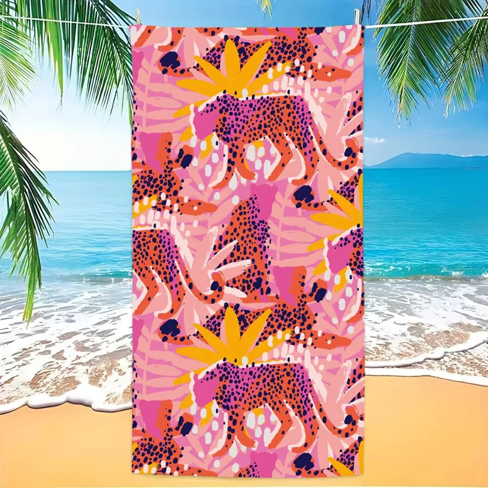 Luna Towel - Quick-Dry Jungle Leopard Microfiber Beach Towel