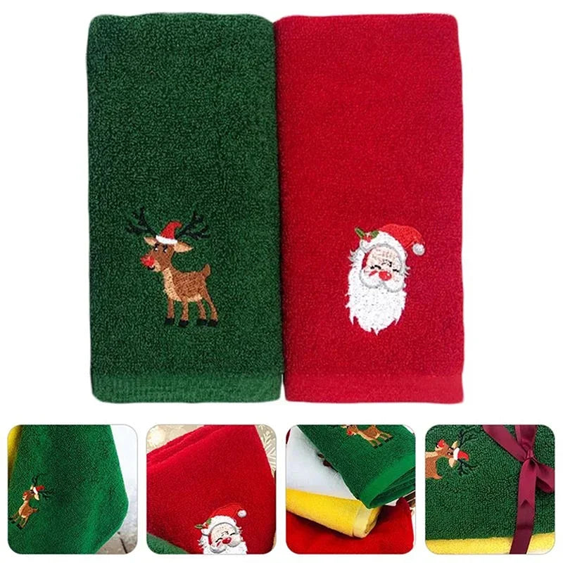 Luna Towel - Ultra-Soft Festive Reindeer & Snowflake Christmas Hand Towel Set