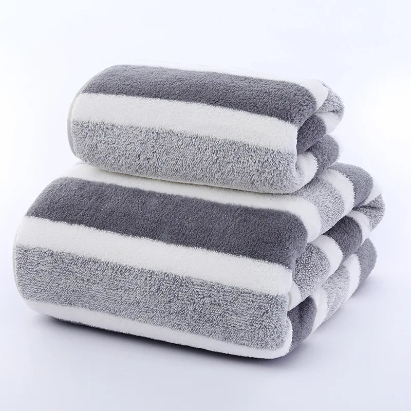 Luna Towel - Quick-Dry Classic Striped Face & Bath Towel Set