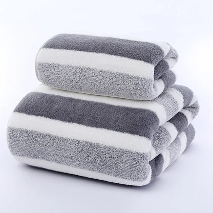 Luna Towel - Quick-Dry Classic Striped Face & Bath Towel Set