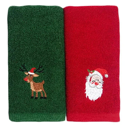 Luna Towel - Ultra-Soft Festive Reindeer & Snowflake Christmas Hand Towel Set