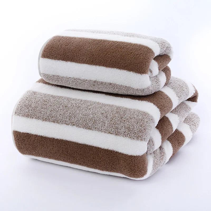 Luna Towel - Quick-Dry Classic Striped Face & Bath Towel Set