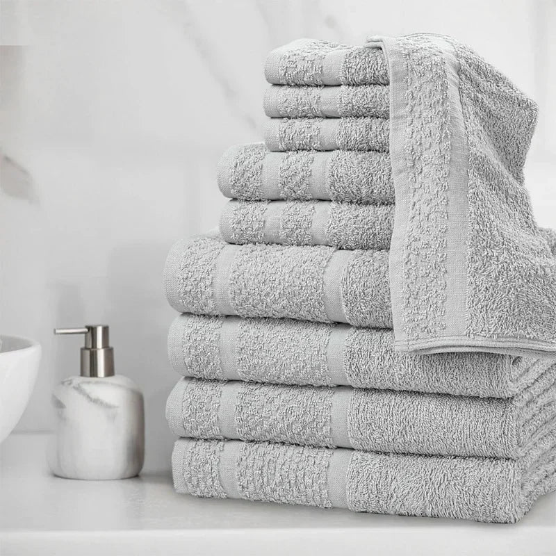 Luna Towel - Ultra-Durable Graphite Grey 10-Piece Luxury Towel Set
