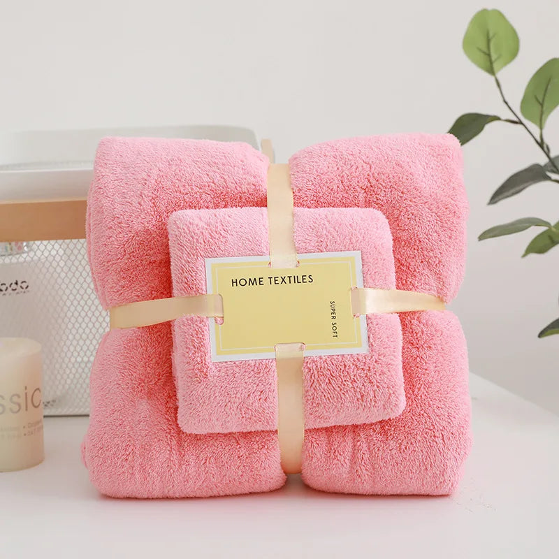 Luna Towel - Ultra-Soft Coral Velvet Luxury Hand & Bath Towel Set