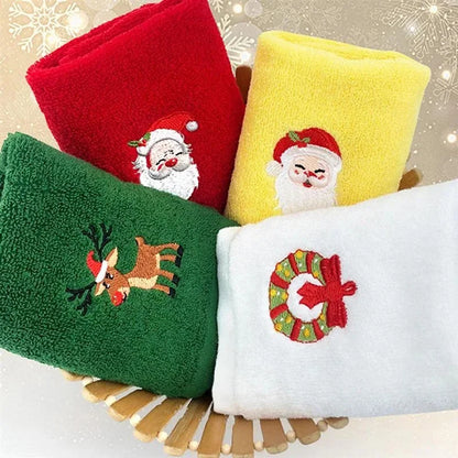Luna Towel - Ultra-Soft Festive Reindeer & Snowflake Christmas Hand Towel Set