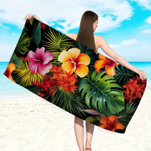 Luna Towel - Quick-Dry Tropical Botanical Microfiber Beach Towel
