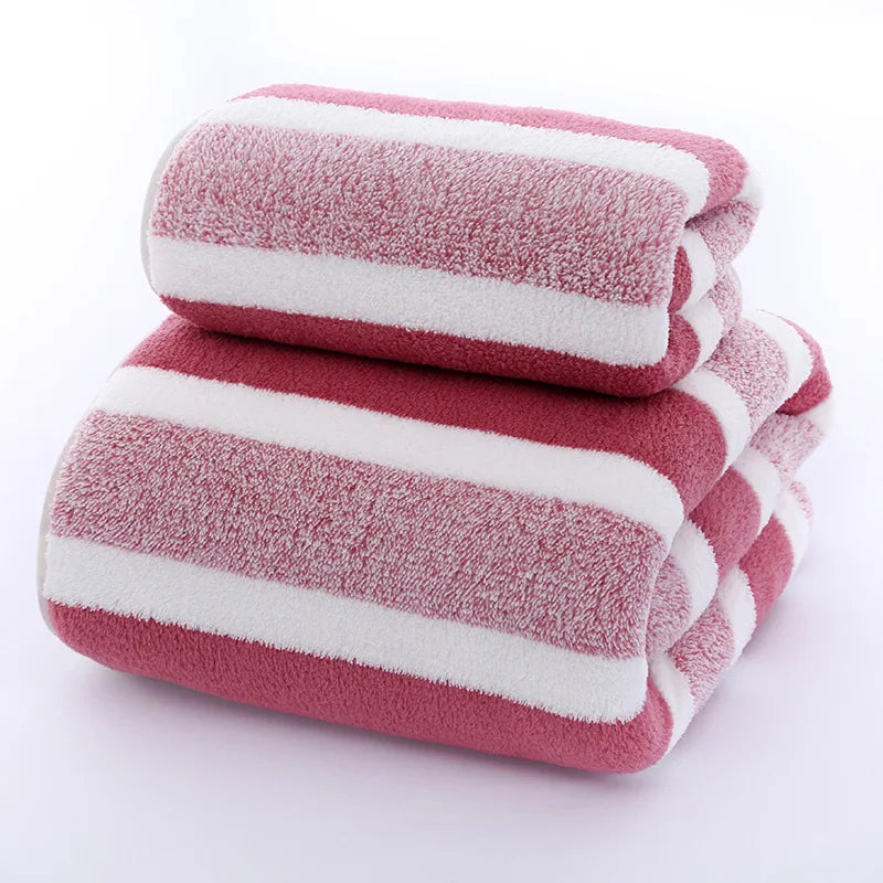 Luna Towel - Quick-Dry Classic Striped Face & Bath Towel Set