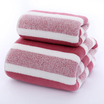 Luna Towel - Quick-Dry Classic Striped Face & Bath Towel Set